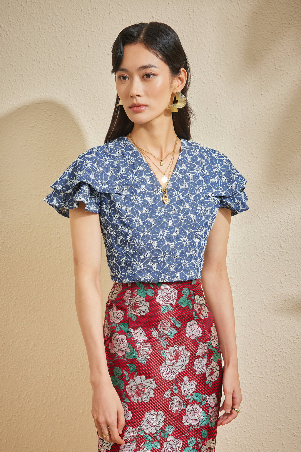 PHOENIX TOP IN NAVY AZALEA