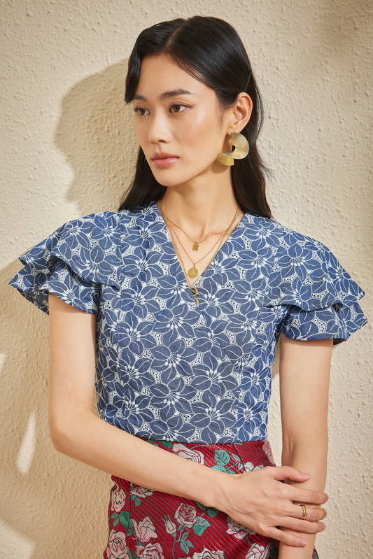 PHOENIX TOP IN NAVY AZALEA
