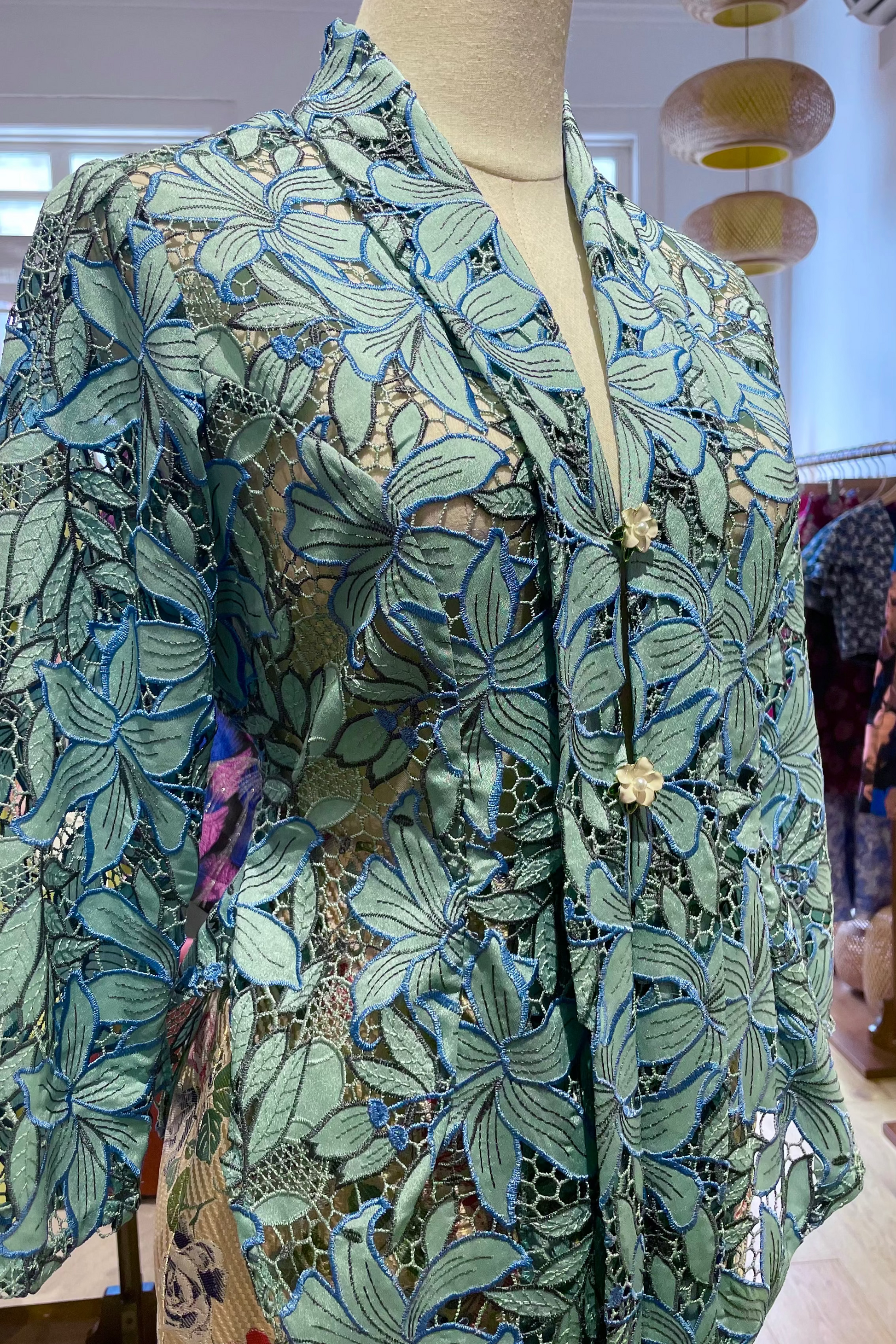 KEBAYA TOP IN OCEAN HUE