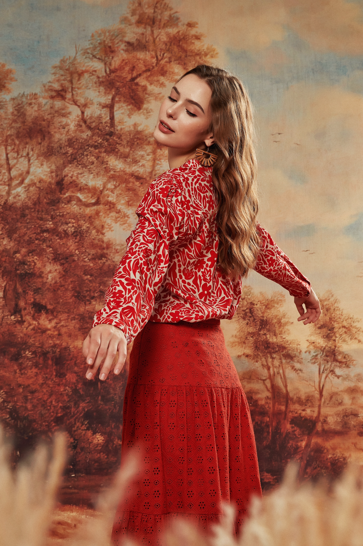 BLAUS TOP IN CJUBA RED